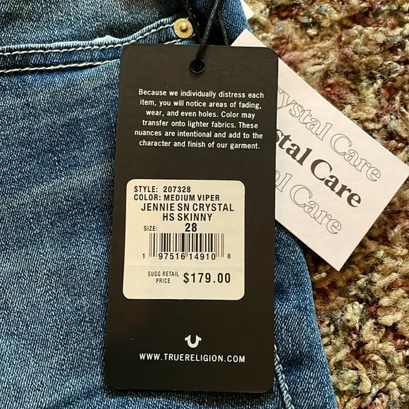 True Religion Jennie Curvy Midrise Skinny size 28 NWT - Picture 6 of 6